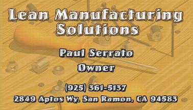 Lean Manufacturing Solutions Business Card Lean Manufacturing Solutions Business Card