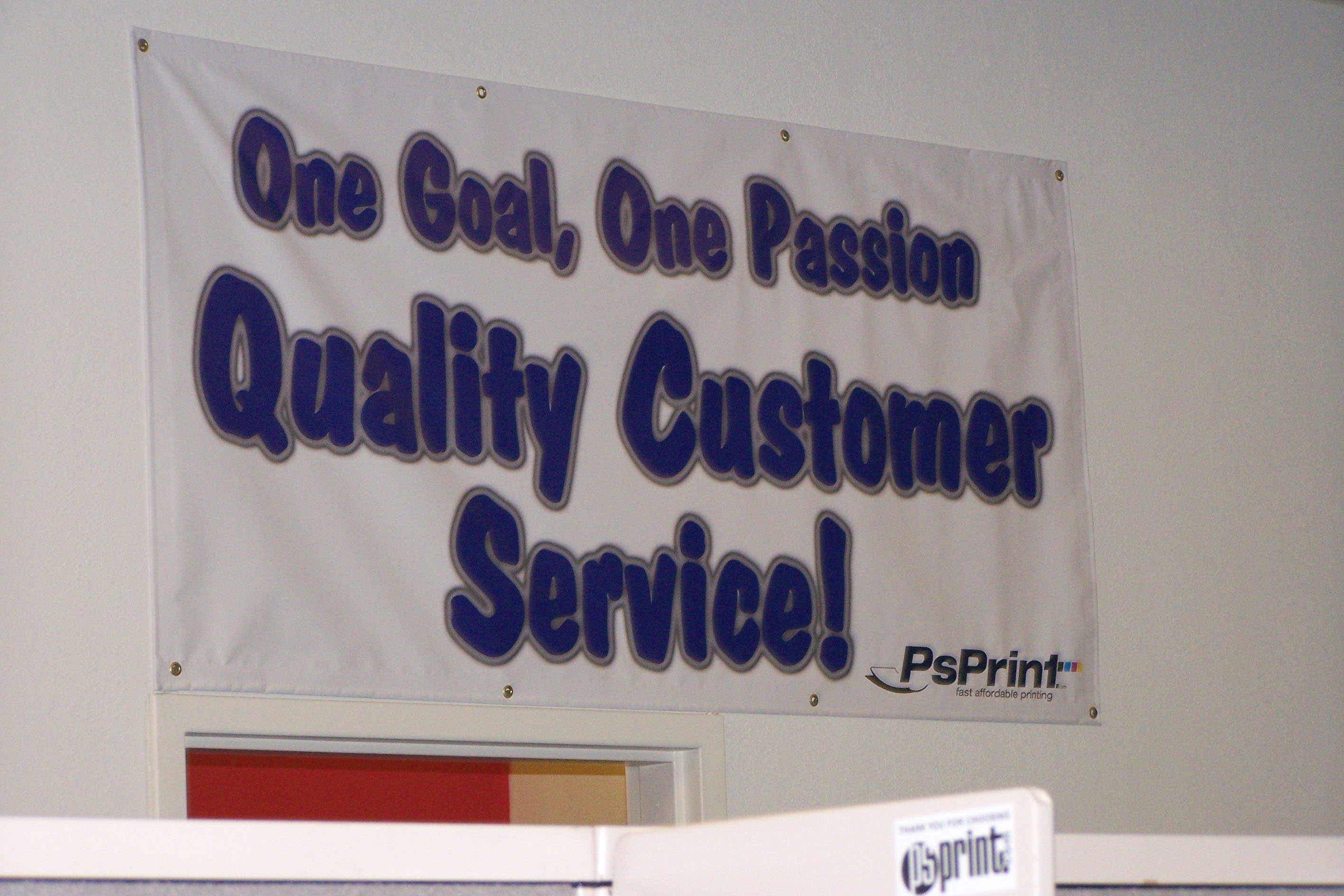 PsPrint Banner Banner created for CS area of PsPrint office