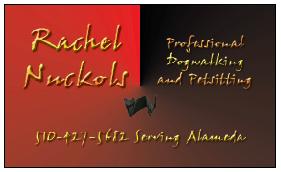 Dog Walker Business Card Rachel Nuckols Business Card